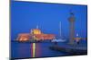 Mandraki Harbour, Rhodes City, Rhodes, Dodecanese, Greek Islands, Greece, Europe-Tuul-Mounted Photographic Print