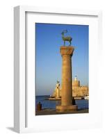 Mandraki Harbour, Rhodes City, Rhodes, Dodecanese, Greek Islands, Greece, Europe-Tuul-Framed Photographic Print