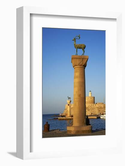 Mandraki Harbour, Rhodes City, Rhodes, Dodecanese, Greek Islands, Greece, Europe-Tuul-Framed Photographic Print