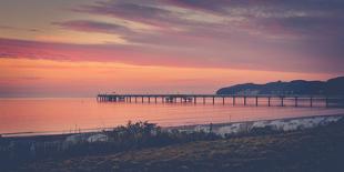 Sunrise in Binz on Rügen, bridge, landing stage-Mandy Stegen-Photographic Print