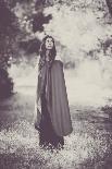 Woman Blowing Wishes in Forest. Fairy or Elf-mandygodbehear-Photographic Print