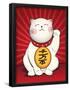 Maneki Neko (Lucky Cat) Art Poster Print-null-Framed Poster