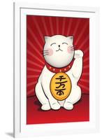 Maneki Neko (Lucky Cat)-Maneki Neko-Framed Art Print