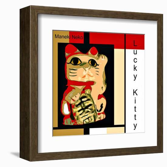 Maneki Neko the Lucky Kitty-erichan-Framed Giclee Print