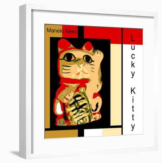 Maneki Neko the Lucky Kitty-erichan-Framed Giclee Print