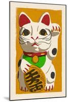 Maneki Neko - Woodblock-Lantern Press-Mounted Art Print