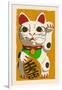 Maneki Neko - Woodblock-Lantern Press-Framed Art Print