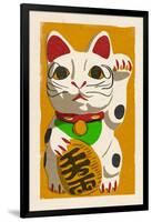 Maneki Neko - Woodblock-Lantern Press-Framed Art Print