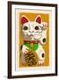Maneki Neko - Woodblock-Lantern Press-Framed Art Print