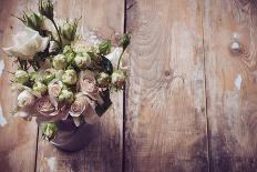 Bouquet of Roses in Metal Pot-manera-Photographic Print