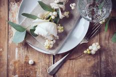 Bouquet of Roses in Metal Pot-manera-Photographic Print