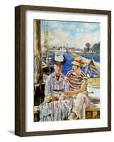 Manet: Boaters, 1874-Edouard Manet-Framed Giclee Print