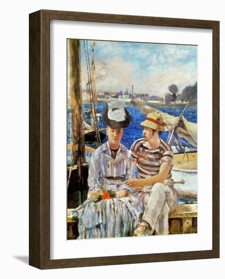 Manet: Boaters, 1874-Edouard Manet-Framed Giclee Print