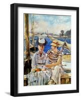 Manet: Boaters, 1874-Edouard Manet-Framed Giclee Print