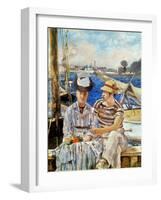 Manet: Boaters, 1874-Edouard Manet-Framed Giclee Print