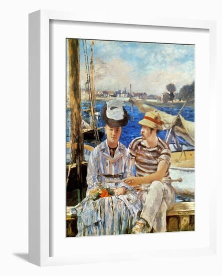 Manet: Boaters, 1874-Edouard Manet-Framed Giclee Print