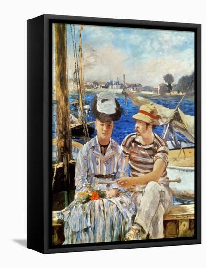 Manet: Boaters, 1874-Edouard Manet-Framed Stretched Canvas