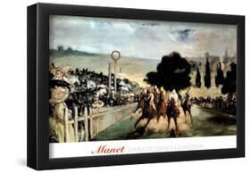 Manet Horse Racing Longchamp Art Print Poster jockey-null-Framed Poster