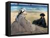 Manet: On The Beach, 1873-Edouard Manet-Framed Stretched Canvas