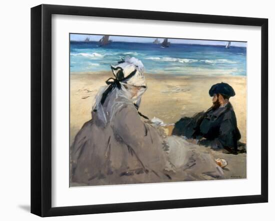 Manet: On The Beach, 1873-Edouard Manet-Framed Giclee Print