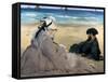 Manet: On The Beach, 1873-Edouard Manet-Framed Stretched Canvas