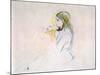 Manet's Daughter Playing the Recorder (Coloured Pencil on Paper)-Berthe Morisot-Mounted Giclee Print