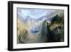 Manfred on the Jungfrau, 1837 (W/C on Paper)-John Martin-Framed Giclee Print