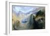 Manfred on the Jungfrau, 1837 (W/C on Paper)-John Martin-Framed Giclee Print