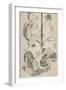 Manga : ouvrier agricole manipulant un pilon mu par son propre poids-Katsushika Hokusai-Framed Giclee Print