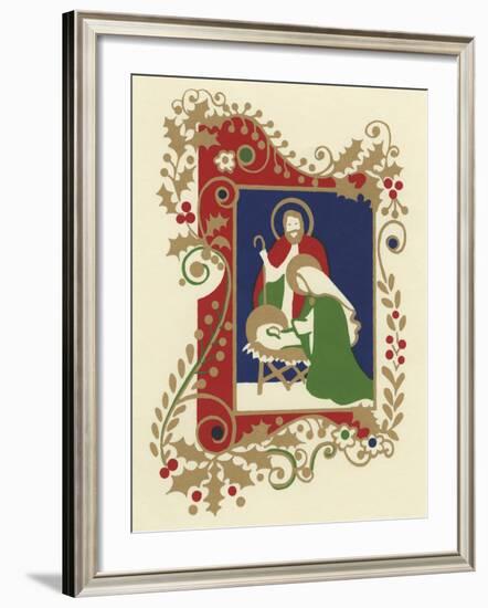 Manger Scene with Border-Crockett Collection-Framed Giclee Print