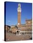 Mangia Tower Above the Piazza Del Campo in Siena, UNESCO World Heritage Site, Tuscany, Italy-Lightfoot Jeremy-Stretched Canvas