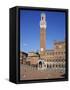 Mangia Tower Above the Piazza Del Campo in Siena, UNESCO World Heritage Site, Tuscany, Italy-Lightfoot Jeremy-Framed Stretched Canvas