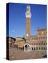 Mangia Tower Above the Piazza Del Campo in Siena, UNESCO World Heritage Site, Tuscany, Italy-Lightfoot Jeremy-Stretched Canvas