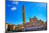 Mangia Tower Piazza del Campo, Tuscany, Siena, Italy.-William Perry-Mounted Photographic Print