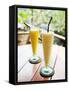 Mango Fruit Juice at Breakfast in a Cafe in Ubud, Bali, Indonesia, Southeast Asia, Asia-Matthew Williams-Ellis-Framed Stretched Canvas