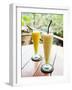 Mango Fruit Juice at Breakfast in a Cafe in Ubud, Bali, Indonesia, Southeast Asia, Asia-Matthew Williams-Ellis-Framed Photographic Print