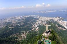 Aerial View Of Christ Redeemer And Corcovado Mountain In Rio De Janeiro-mangostock-Framed Stretched Canvas