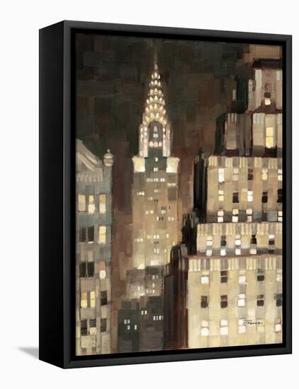 Manhattan Aglow-Paulo Romero-Framed Stretched Canvas