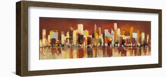 Manhattan al tramonto-Luigi Florio-Framed Giclee Print