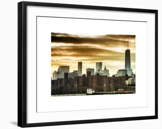 Manhattan and One World Trade Center at Sunset-Philippe Hugonnard-Framed Art Print