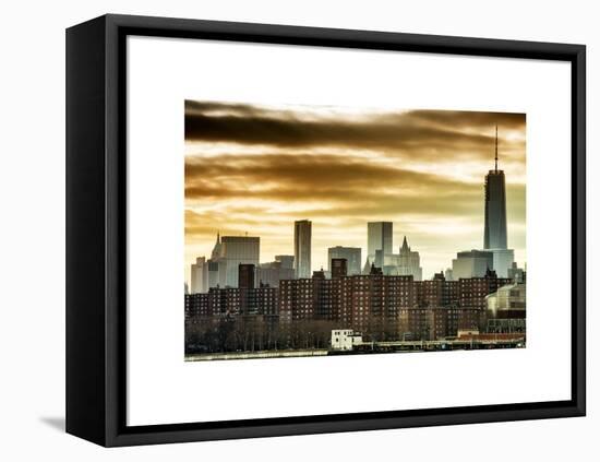 Manhattan and One World Trade Center at Sunset-Philippe Hugonnard-Framed Stretched Canvas