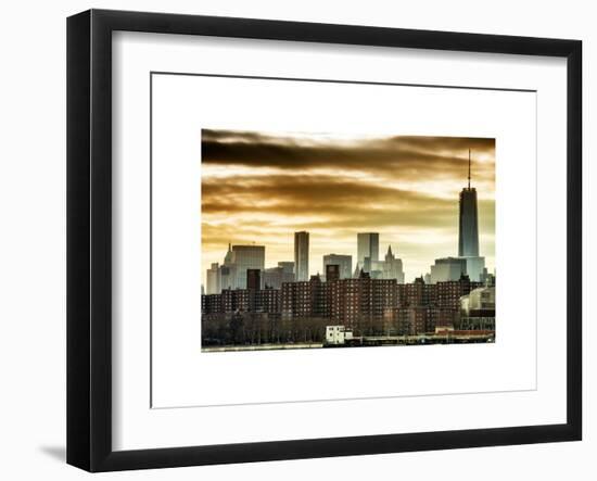 Manhattan and One World Trade Center at Sunset-Philippe Hugonnard-Framed Art Print