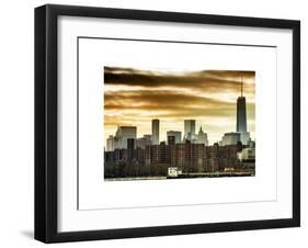 Manhattan and One World Trade Center at Sunset-Philippe Hugonnard-Framed Art Print