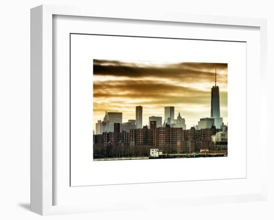 Manhattan and One World Trade Center at Sunset-Philippe Hugonnard-Framed Art Print