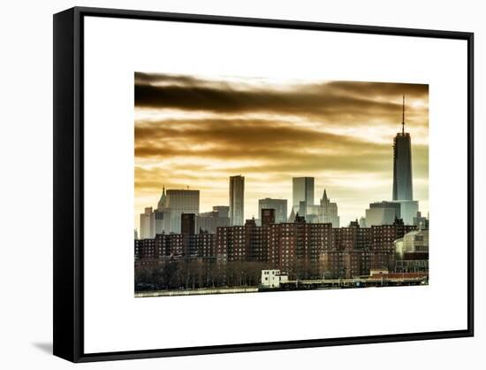 Manhattan and One World Trade Center at Sunset-Philippe Hugonnard-Framed Stretched Canvas