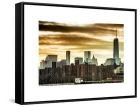 Manhattan and One World Trade Center at Sunset-Philippe Hugonnard-Framed Stretched Canvas