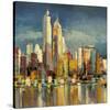 Manhattan Aqua (detail)-Luigi Florio-Stretched Canvas