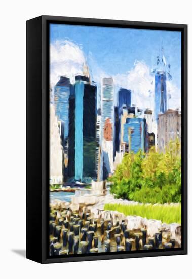 Manhattan Architecture III - In the Style of Oil Painting-Philippe Hugonnard-Framed Stretched Canvas