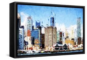 Manhattan Architecture IV - In the Style of Oil Painting-Philippe Hugonnard-Framed Stretched Canvas