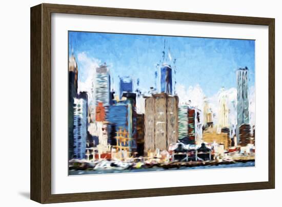 Manhattan Architecture IV - In the Style of Oil Painting-Philippe Hugonnard-Framed Giclee Print